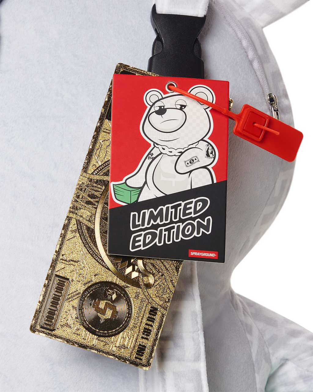 Limited Edition SPLIT THE CHECK PEARL MONEYBEAR TEDDYBEAR BACKPACK