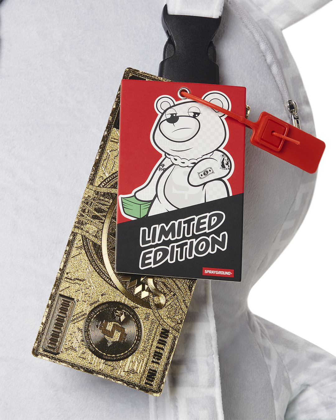 Limited Edition SPLIT THE CHECK PEARL MONEYBEAR TEDDYBEAR BACKPACK