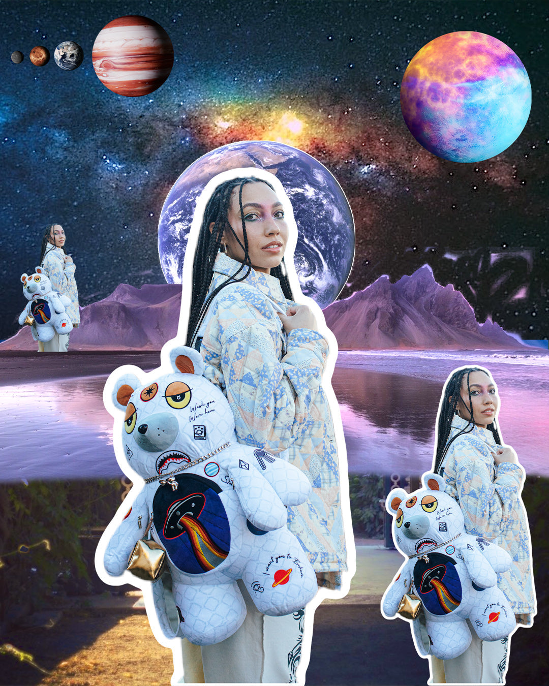 Limited Edition UFO SPACED OUT MONEYBEAR TEDDYBEAR BACKPACK