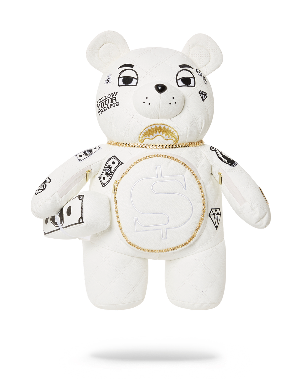 Limited Edition RIVIERA LE BLANC GOLD CHAIN MONEYBEAR TEDDYBEAR BACKPACK