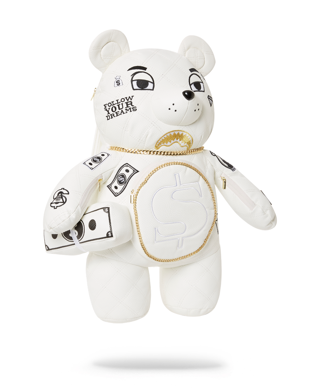 Limited Edition RIVIERA LE BLANC GOLD CHAIN MONEYBEAR TEDDYBEAR BACKPACK