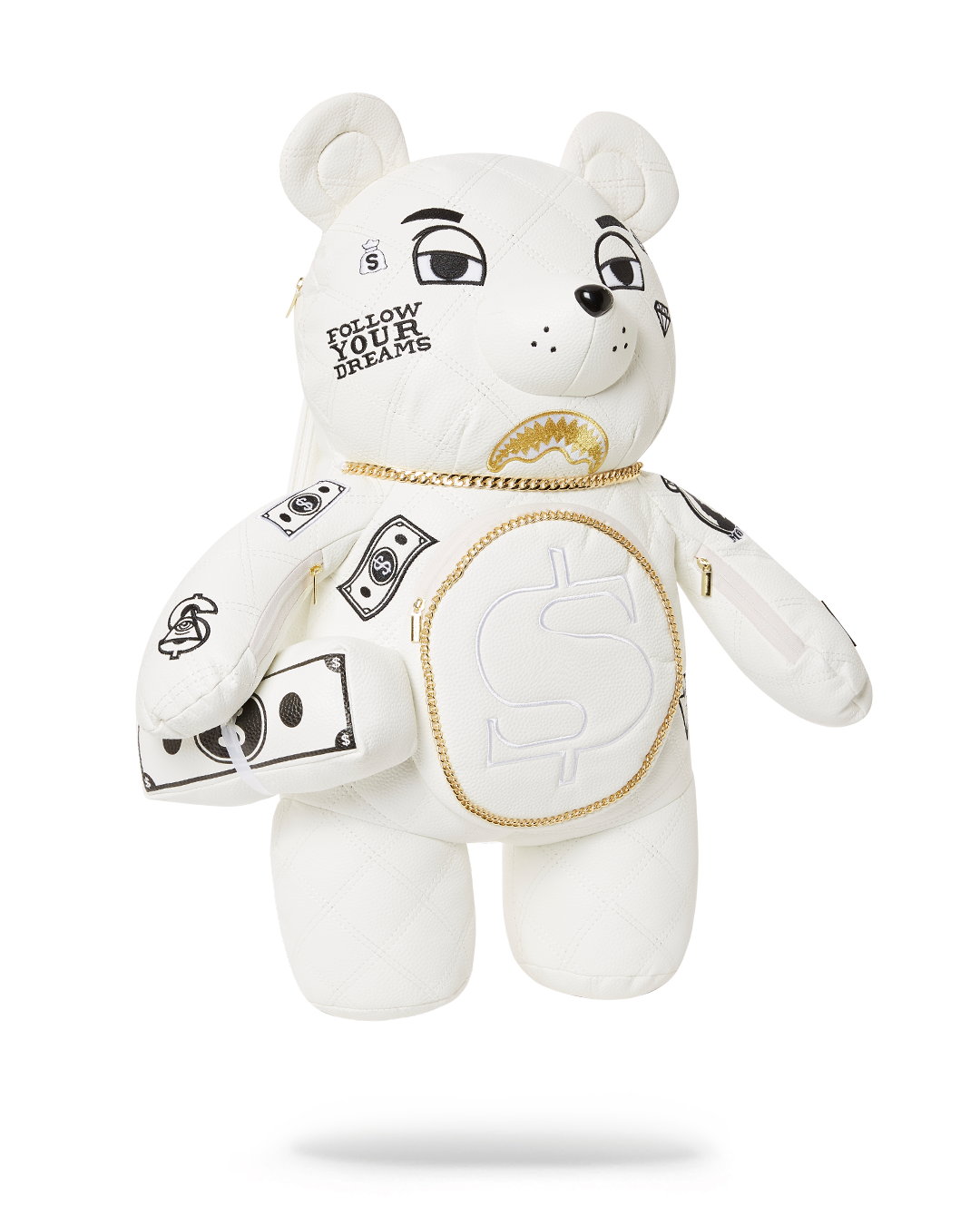 Limited Edition RIVIERA LE BLANC GOLD CHAIN MONEYBEAR TEDDYBEAR BACKPACK