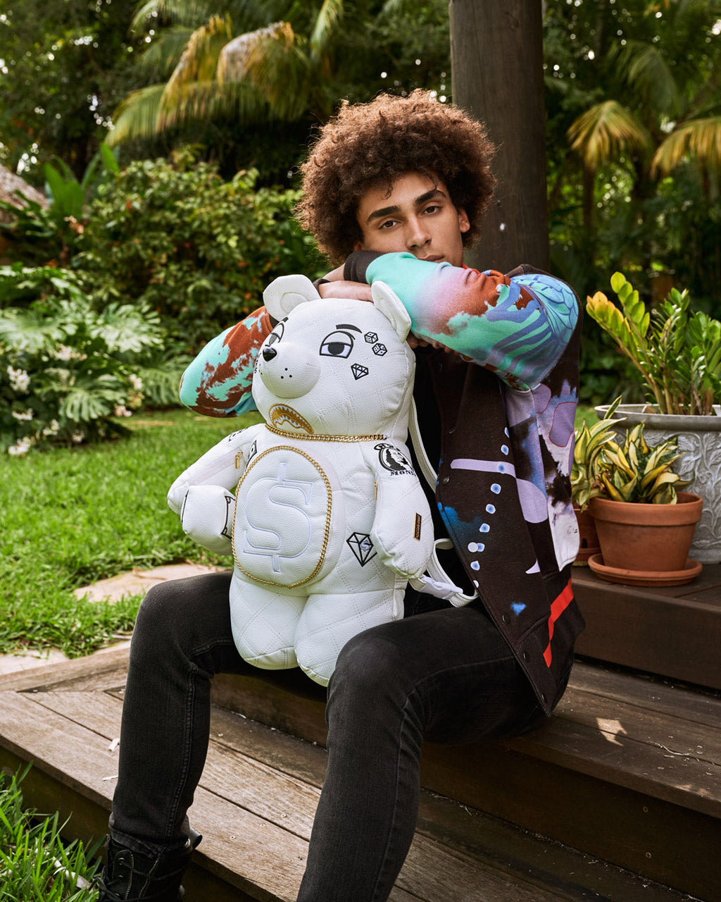 Limited Edition RIVIERA LE BLANC GOLD CHAIN MONEYBEAR TEDDYBEAR BACKPACK