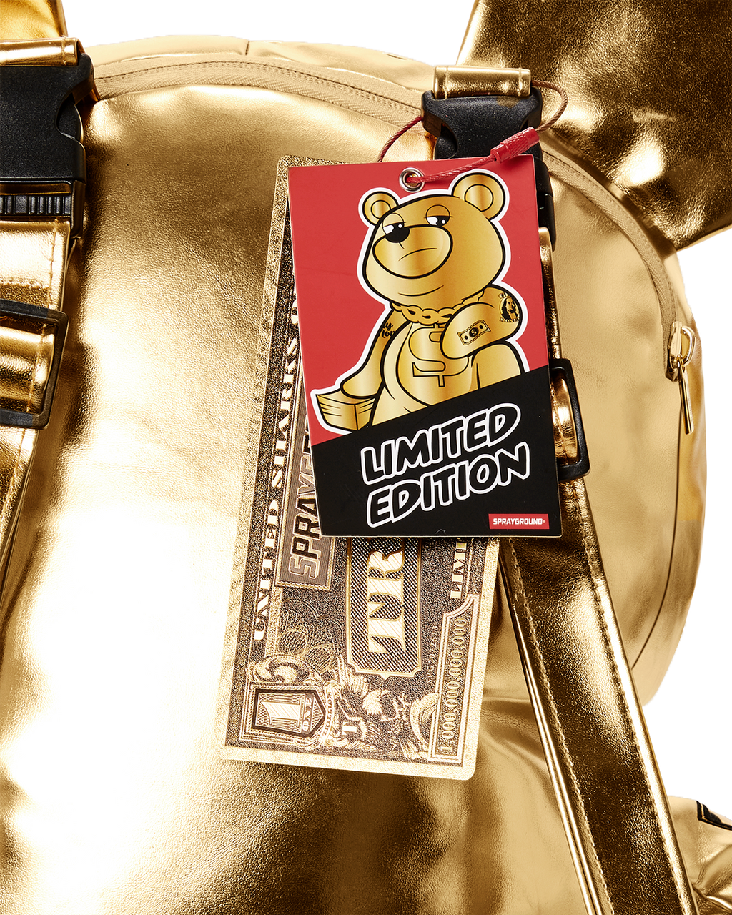 Limited Edition GOLD RUSH MONEYBEAR TEDDYBEAR BACKPACK