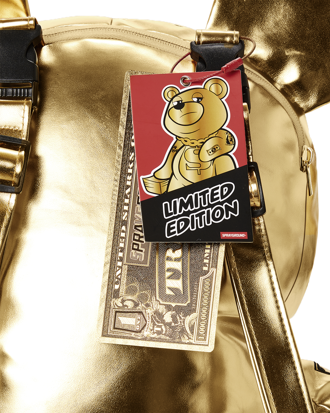 Limited Edition GOLD RUSH MONEYBEAR TEDDYBEAR BACKPACK