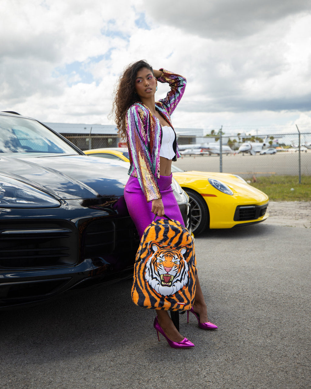 Limited Edition TIGER COZY VELOUR FUR BACKPACK