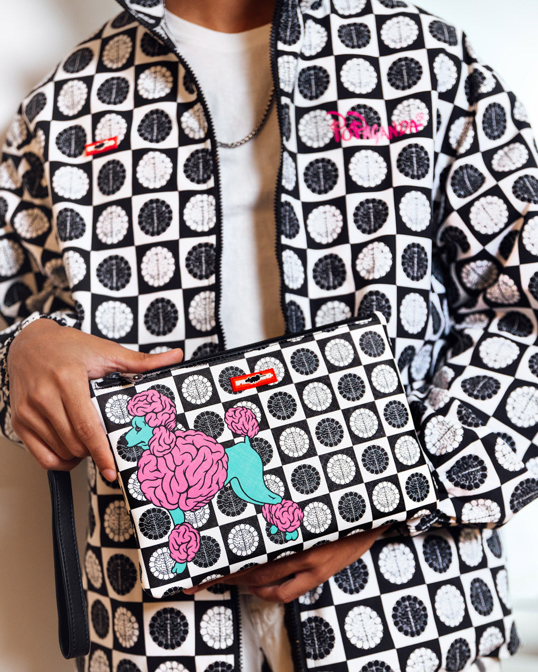 Limited Edition POODLE CHECK RON ENGLISH COLLAB POUCHETTE