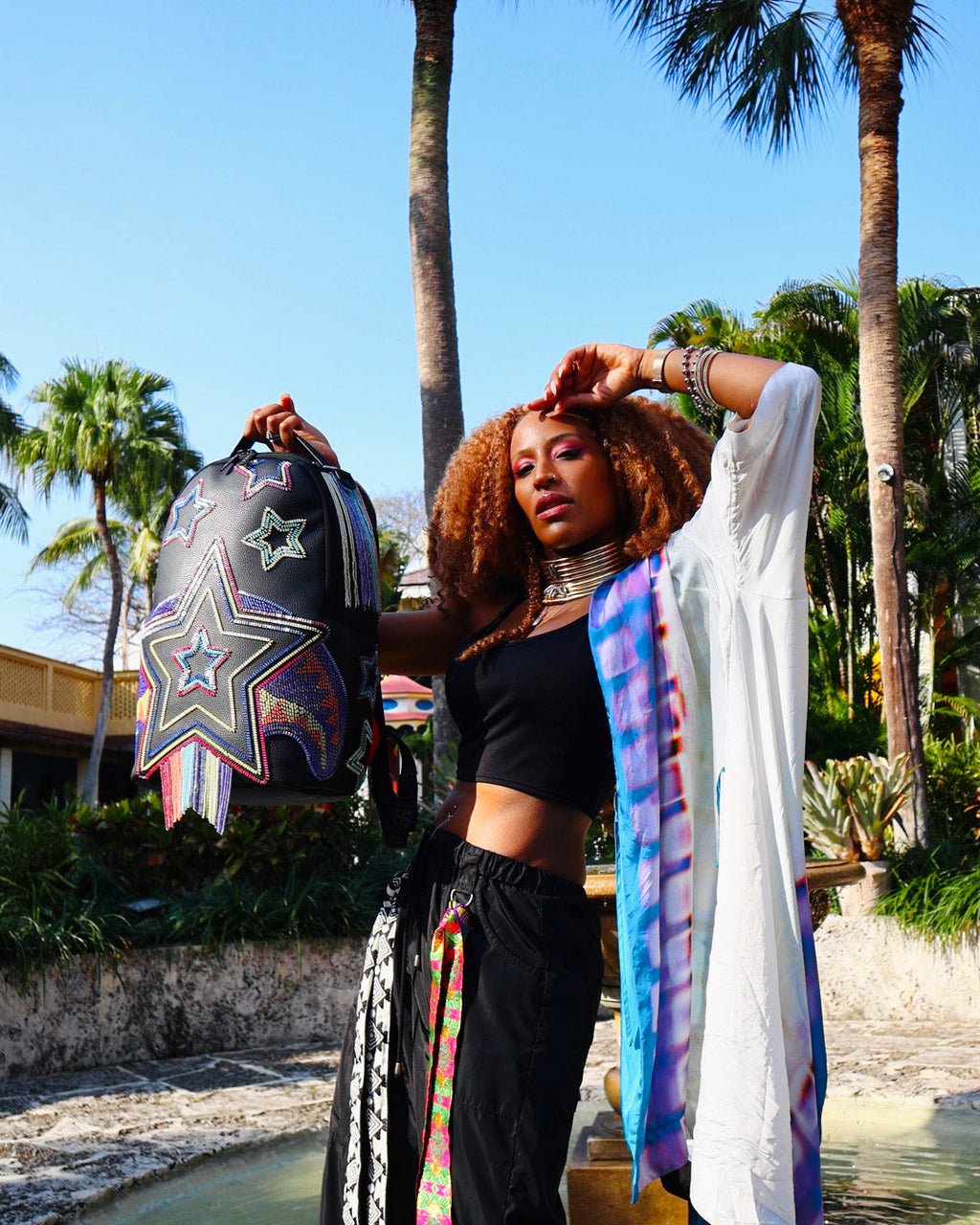 Limited Edition STAR RACER A.I.7 SANDFLOWER COLLAB BEADED BACKPACK