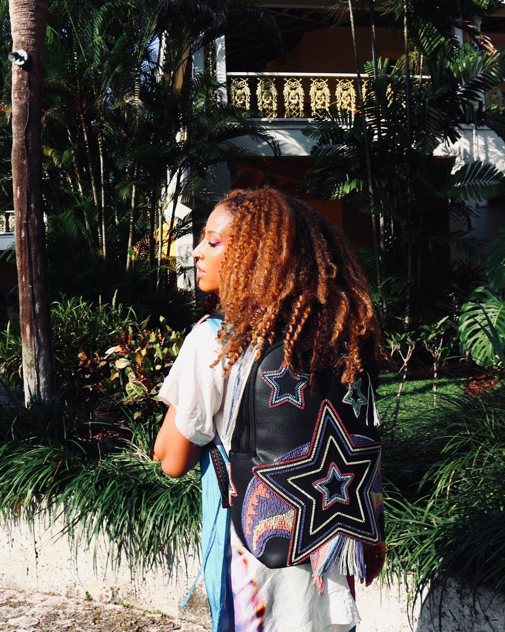 Limited Edition STAR RACER A.I.7 SANDFLOWER COLLAB BEADED BACKPACK