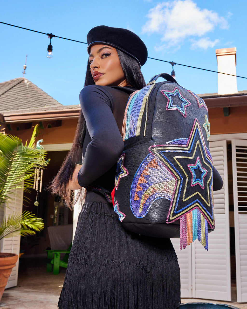 Limited Edition STAR RACER A.I.7 SANDFLOWER COLLAB BEADED BACKPACK
