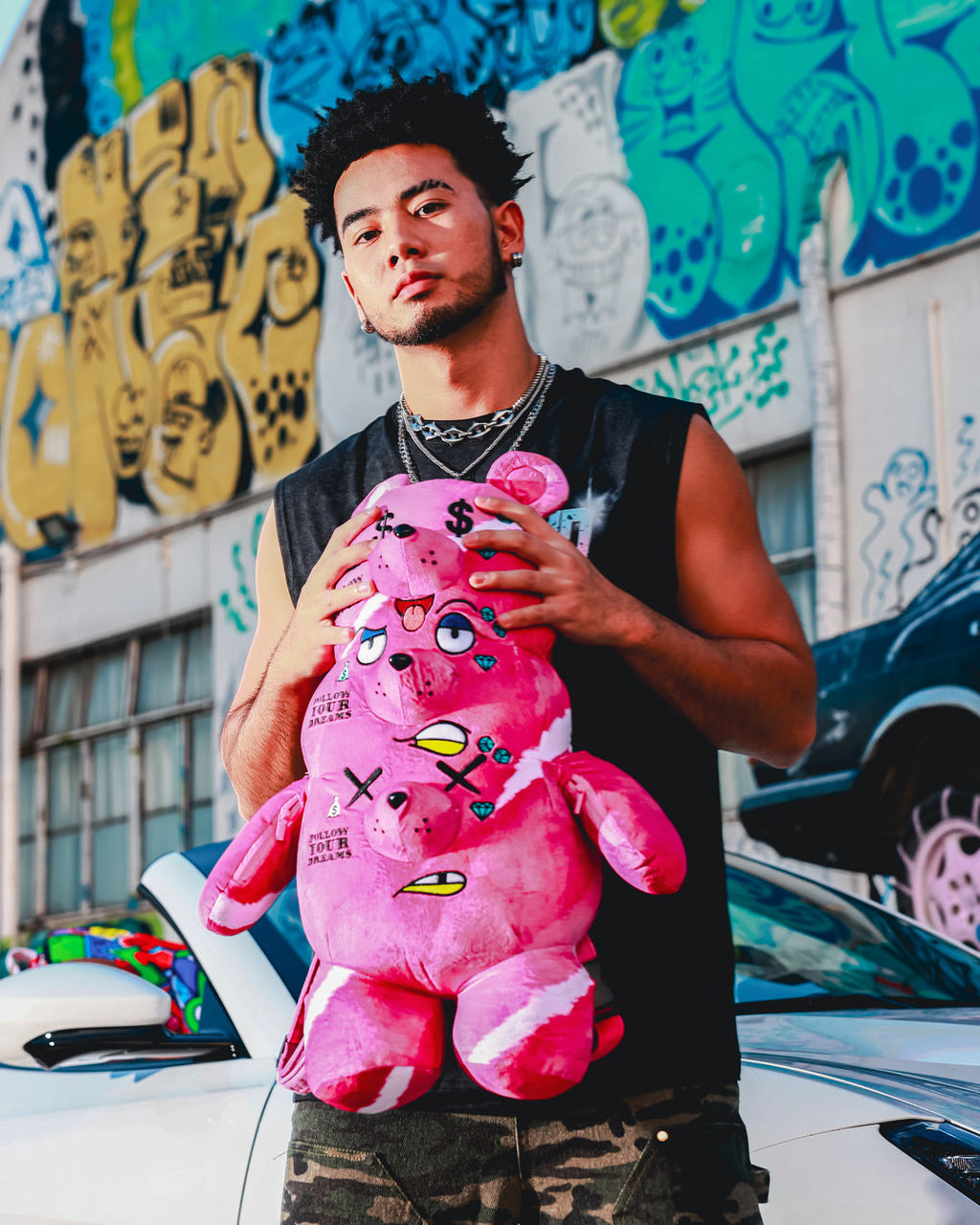 Limited Edition THE 3 HEADED BEAR PLUSH TEDDYBEAR BACKPACK