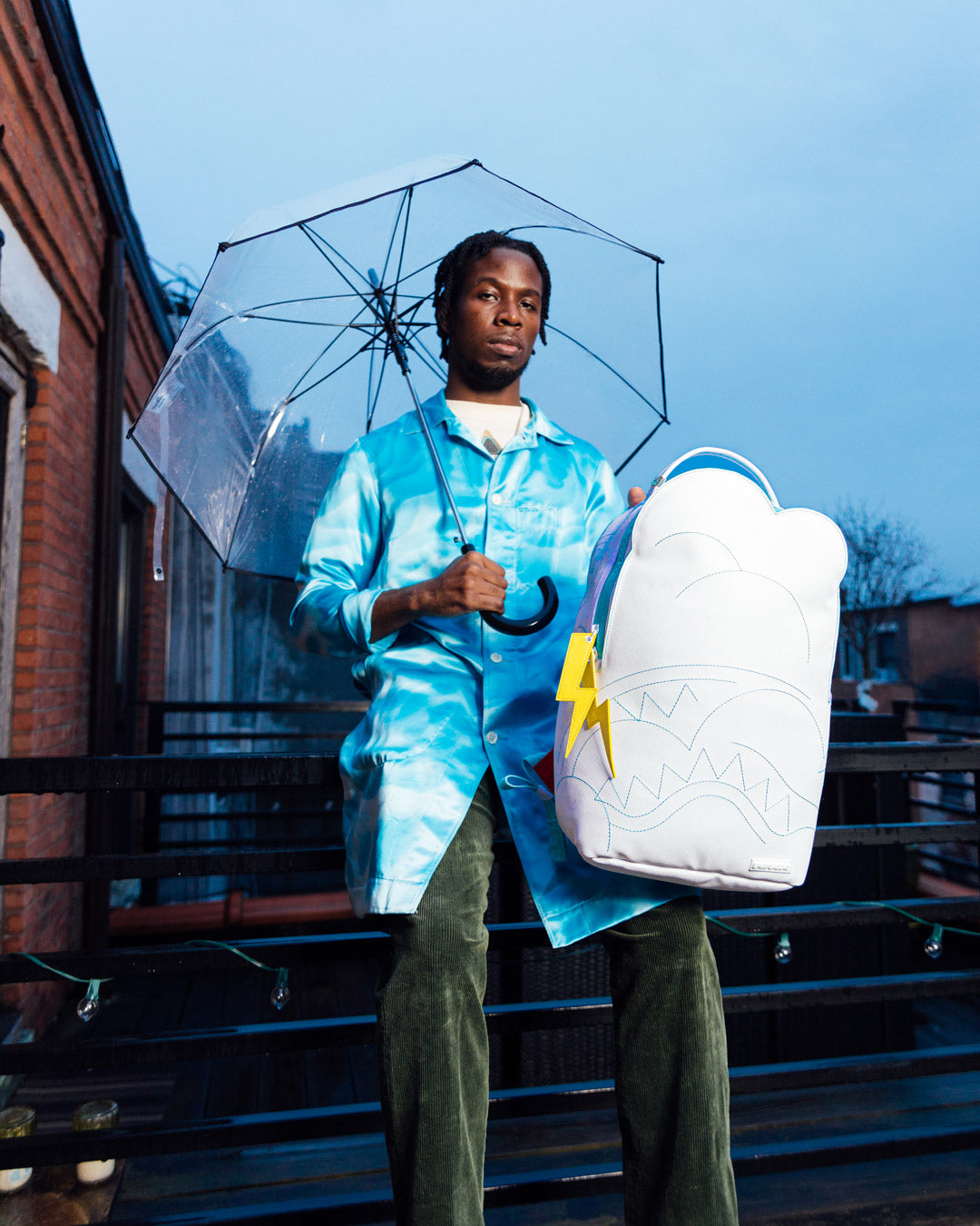 Limited Edition CLOUDY WITH A CHANCE OF SHARK BACKPACK DLXV