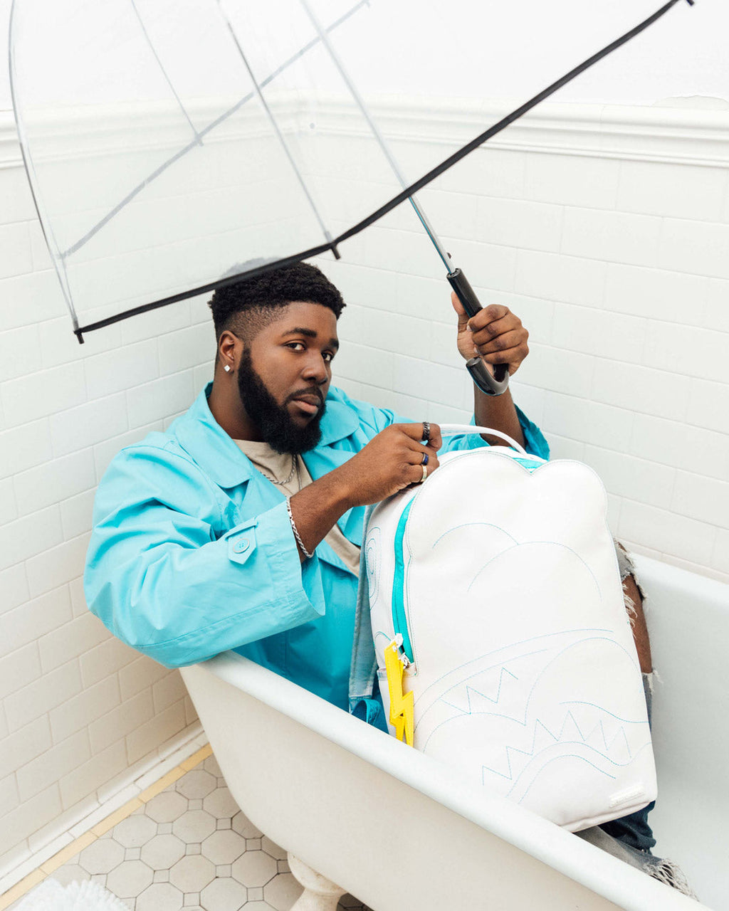 Limited Edition CLOUDY WITH A CHANCE OF SHARK BACKPACK DLXV