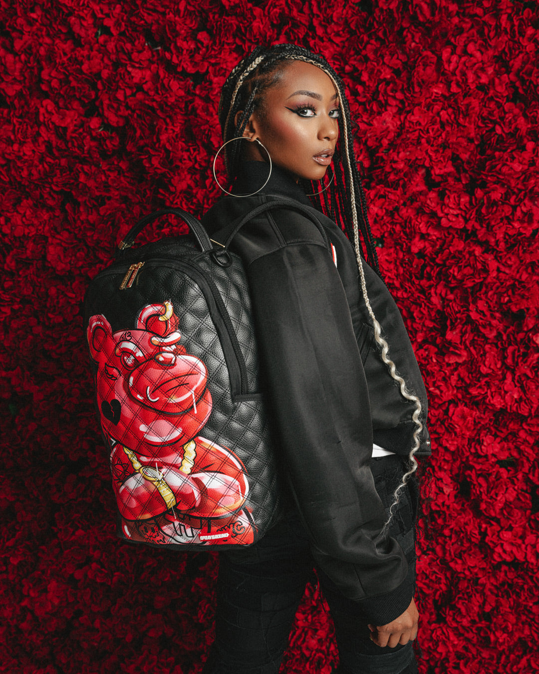 Limited Edition QUILT HAND PAINTED DIABLO BEAR BACKPACK DLXV