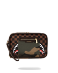 Limited Edition EXTERIOR GOLD ZIP POCKET SHARKS IN PARIS TOILETRY BRICKSIDE BAG