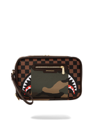 Limited Edition EXTERIOR GOLD ZIP POCKET SHARKS IN PARIS TOILETRY BRICKSIDE BAG