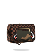 Limited Edition EXTERIOR GOLD ZIP POCKET SHARKS IN PARIS TOILETRY BRICKSIDE BAG