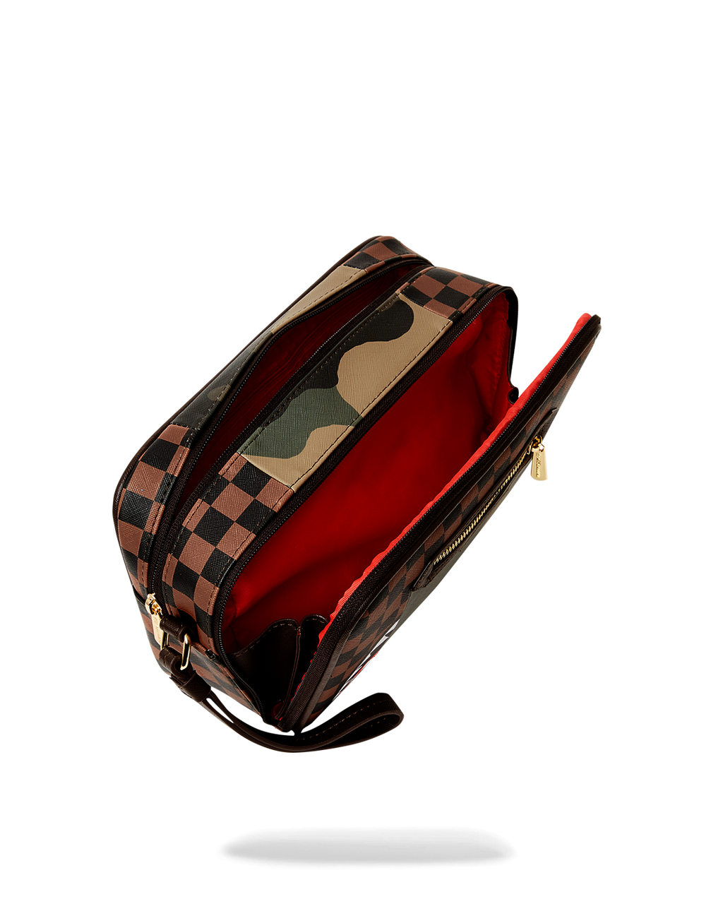 Limited Edition EXTERIOR GOLD ZIP POCKET SHARKS IN PARIS TOILETRY BRICKSIDE BAG