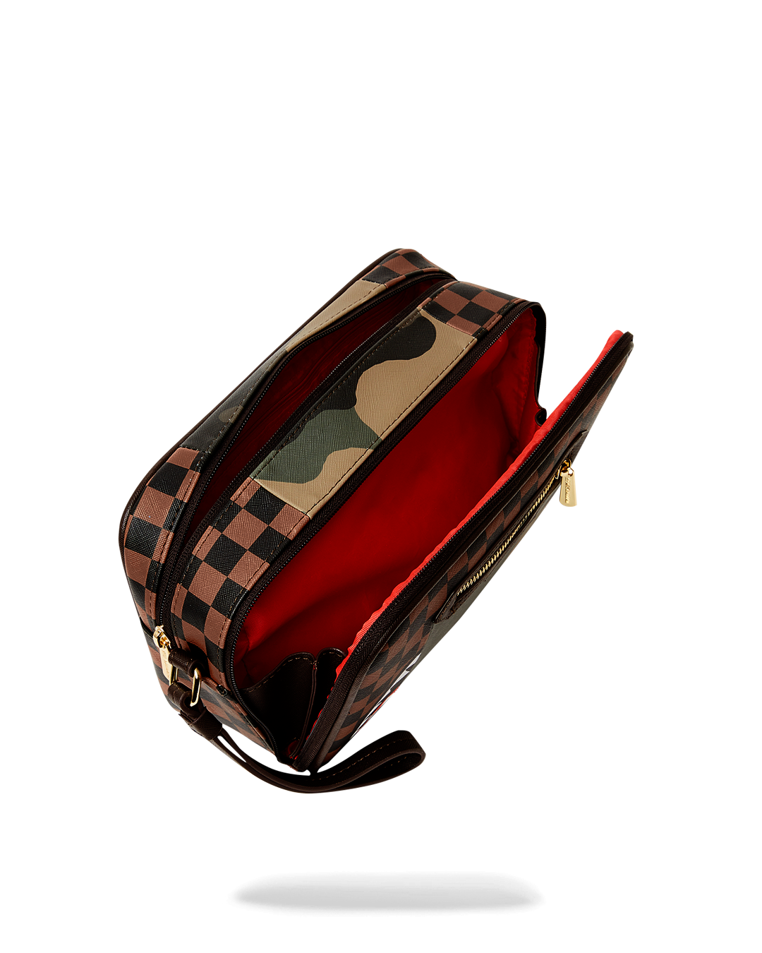 Limited Edition EXTERIOR GOLD ZIP POCKET SHARKS IN PARIS TOILETRY BRICKSIDE BAG