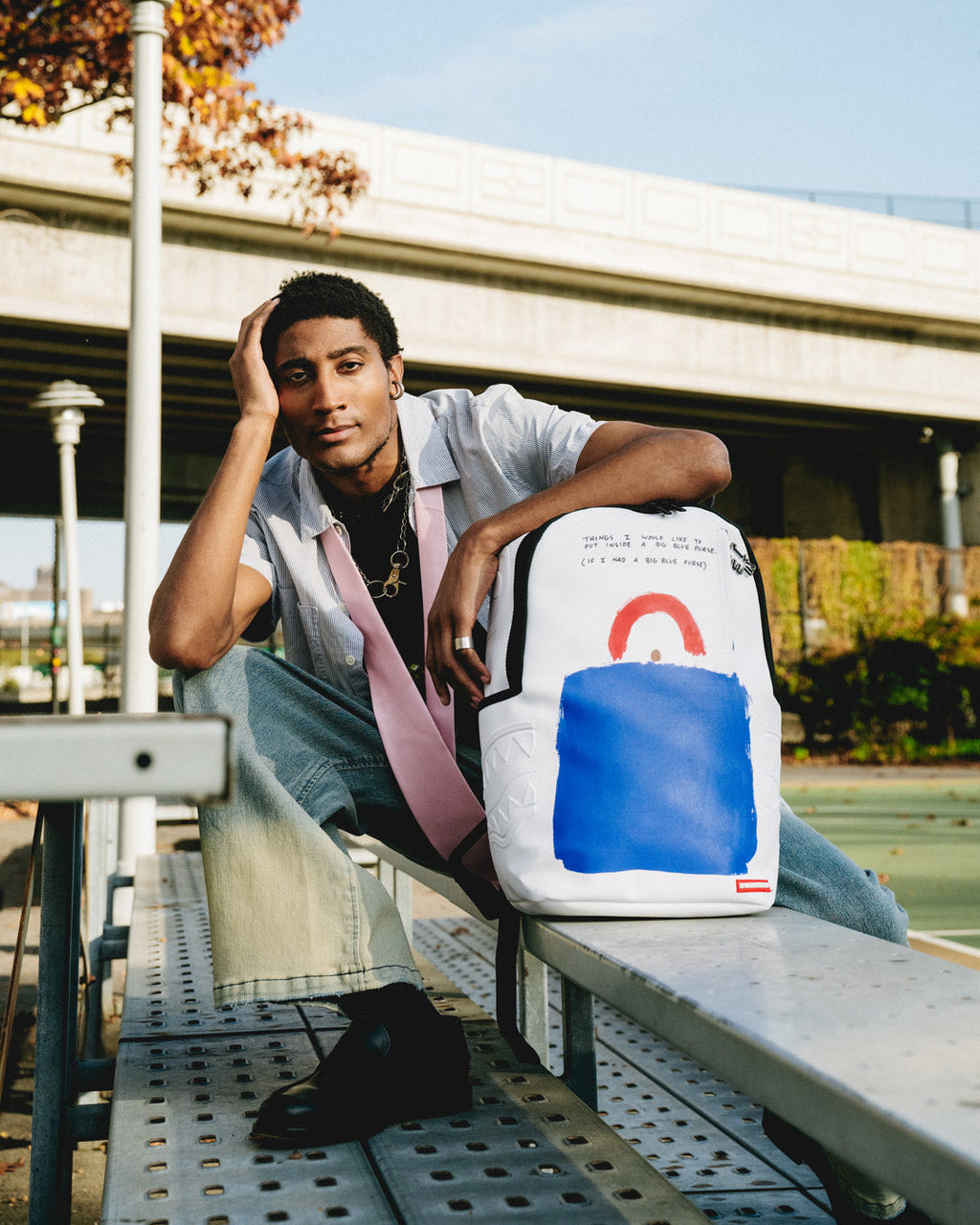 Limited Edition KEITH HARING BIG BLUE PURSE ART BACKPACK
