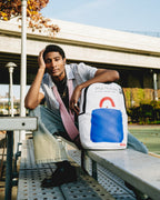 Limited Edition KEITH HARING BIG BLUE PURSE ART BACKPACK