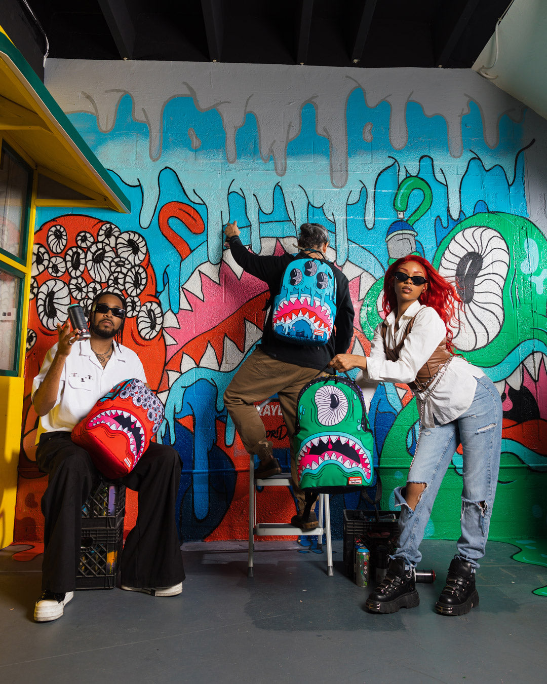 Limited Edition JORGE RODRIGUEZ THE ARTIST COLLAB BLINKY SHARK BACKPACK