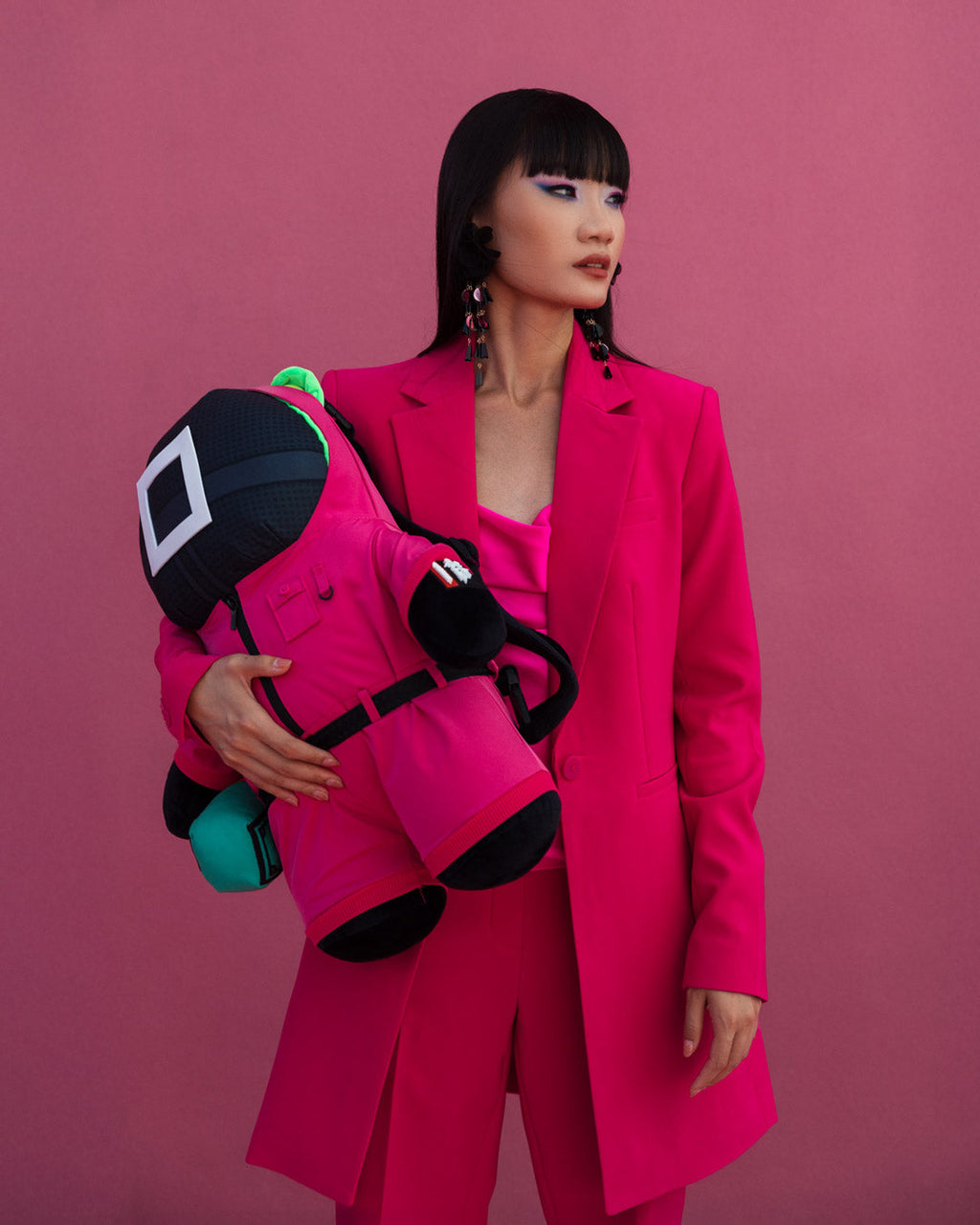 Limited Edition SQUID GAME COLLAB PINK SOLDIERS BEAR BACKPACK