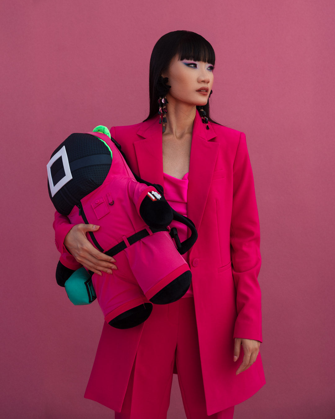 Limited Edition SQUID GAME COLLAB PINK SOLDIERS BEAR BACKPACK
