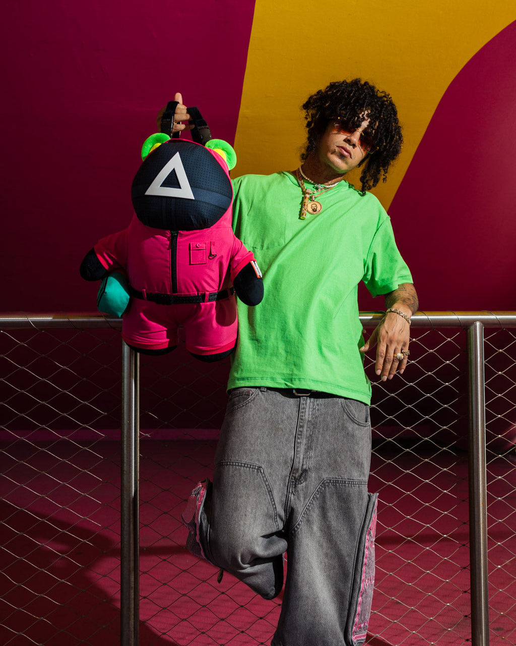 Limited Edition SQUID GAME COLLAB PINK SOLDIERS BEAR BACKPACK