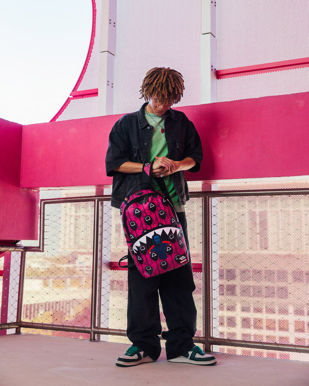 Limited Edition SQUID GAME COLLAB FRONT MAN & PINK GUARD SHARKS BACKPACK