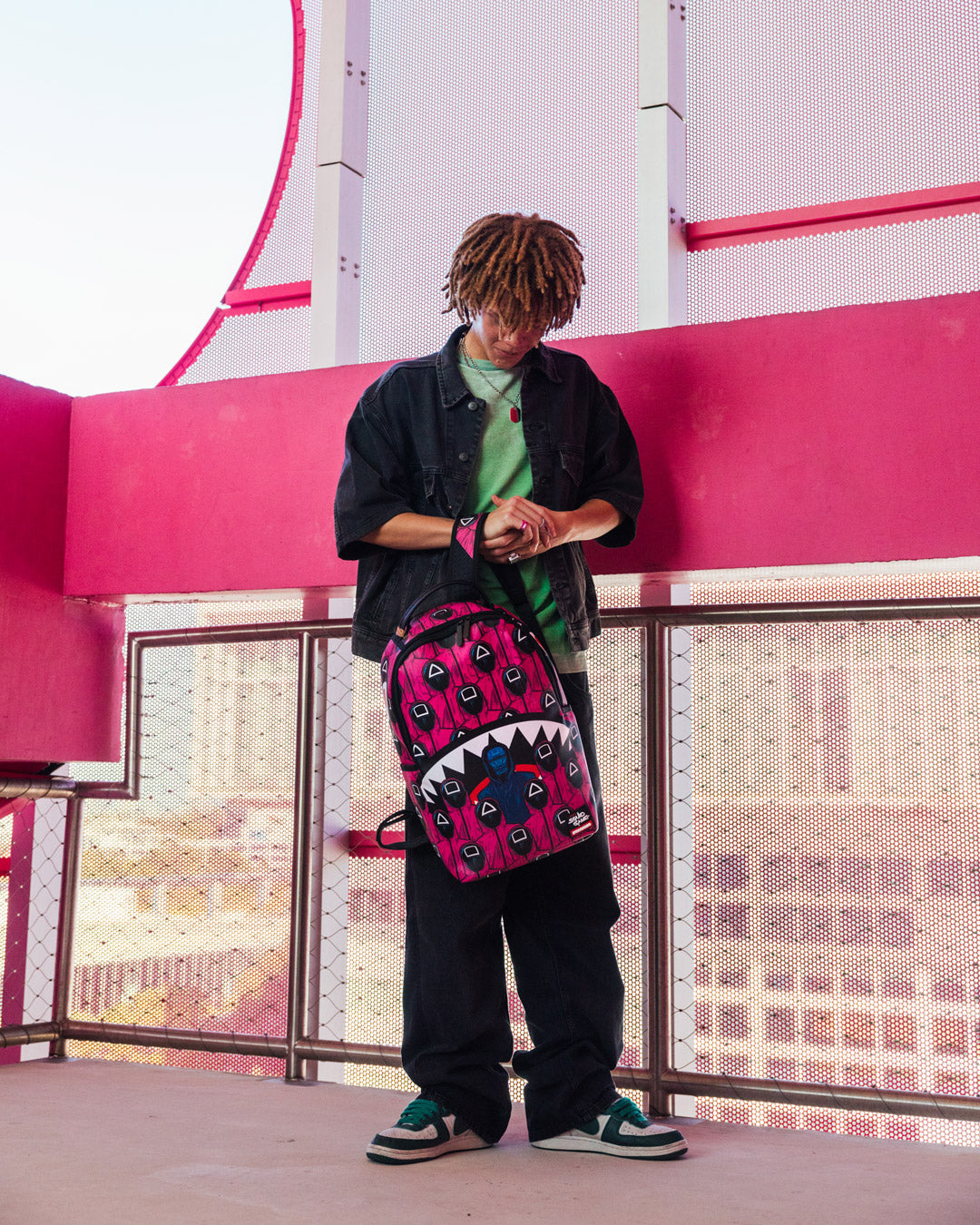 Limited Edition SQUID GAME COLLAB FRONT MAN & PINK GUARD SHARKS BACKPACK
