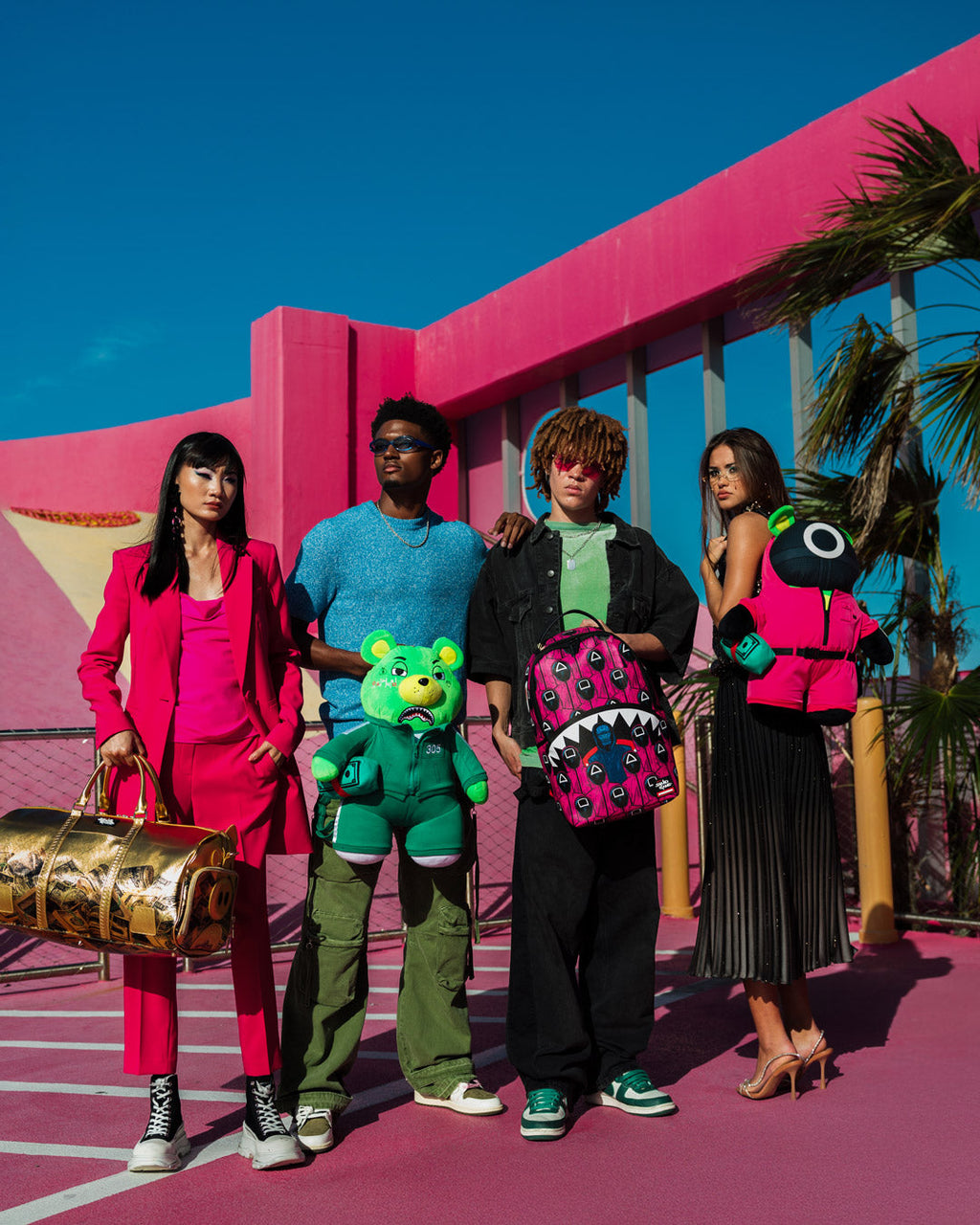Limited Edition SQUID GAME COLLAB FRONT MAN & PINK GUARD SHARKS BACKPACK