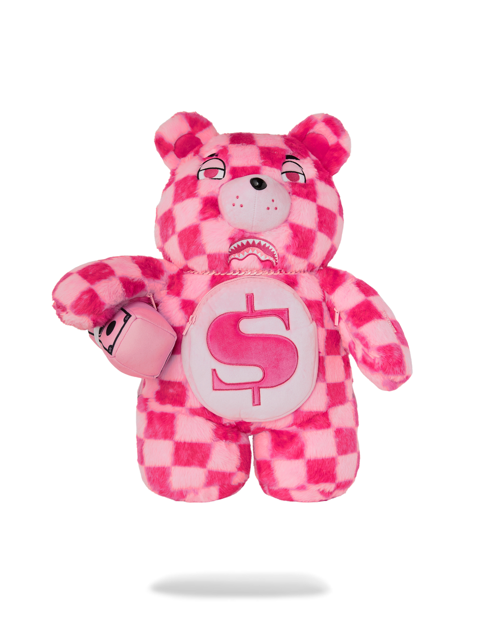Limited Edition FURZILLA SHARK PINK CHECK MONEYBEAR BACKPACK