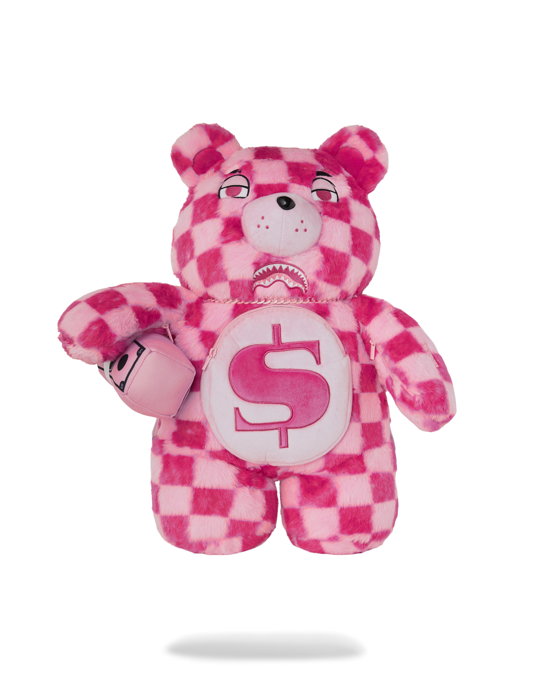 Limited Edition FURZILLA SHARK PINK CHECK MONEYBEAR BACKPACK