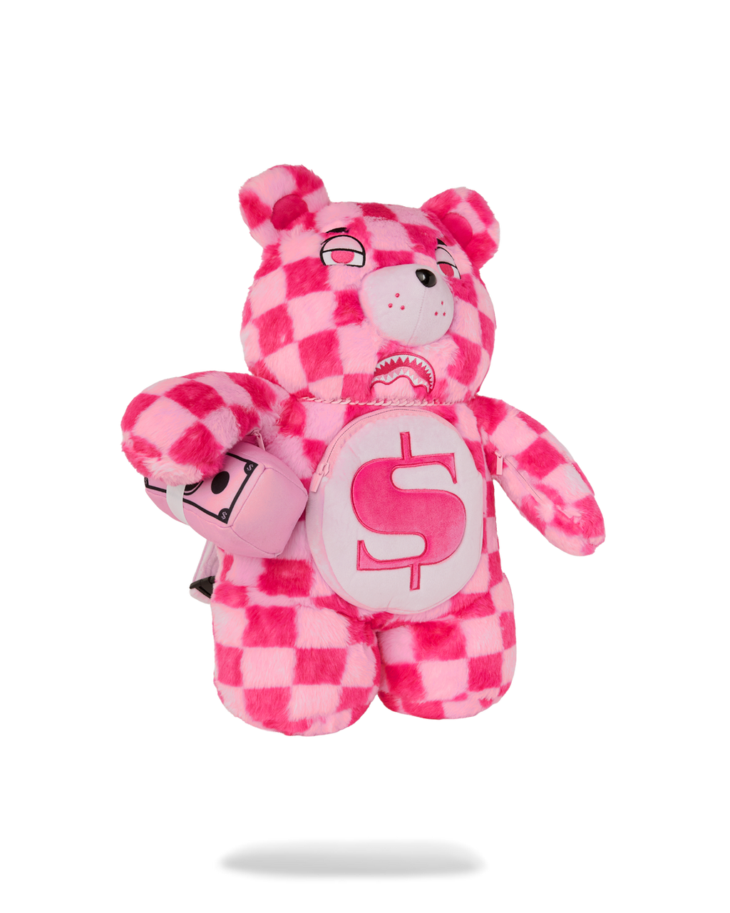 Limited Edition FURZILLA SHARK PINK CHECK MONEYBEAR BACKPACK