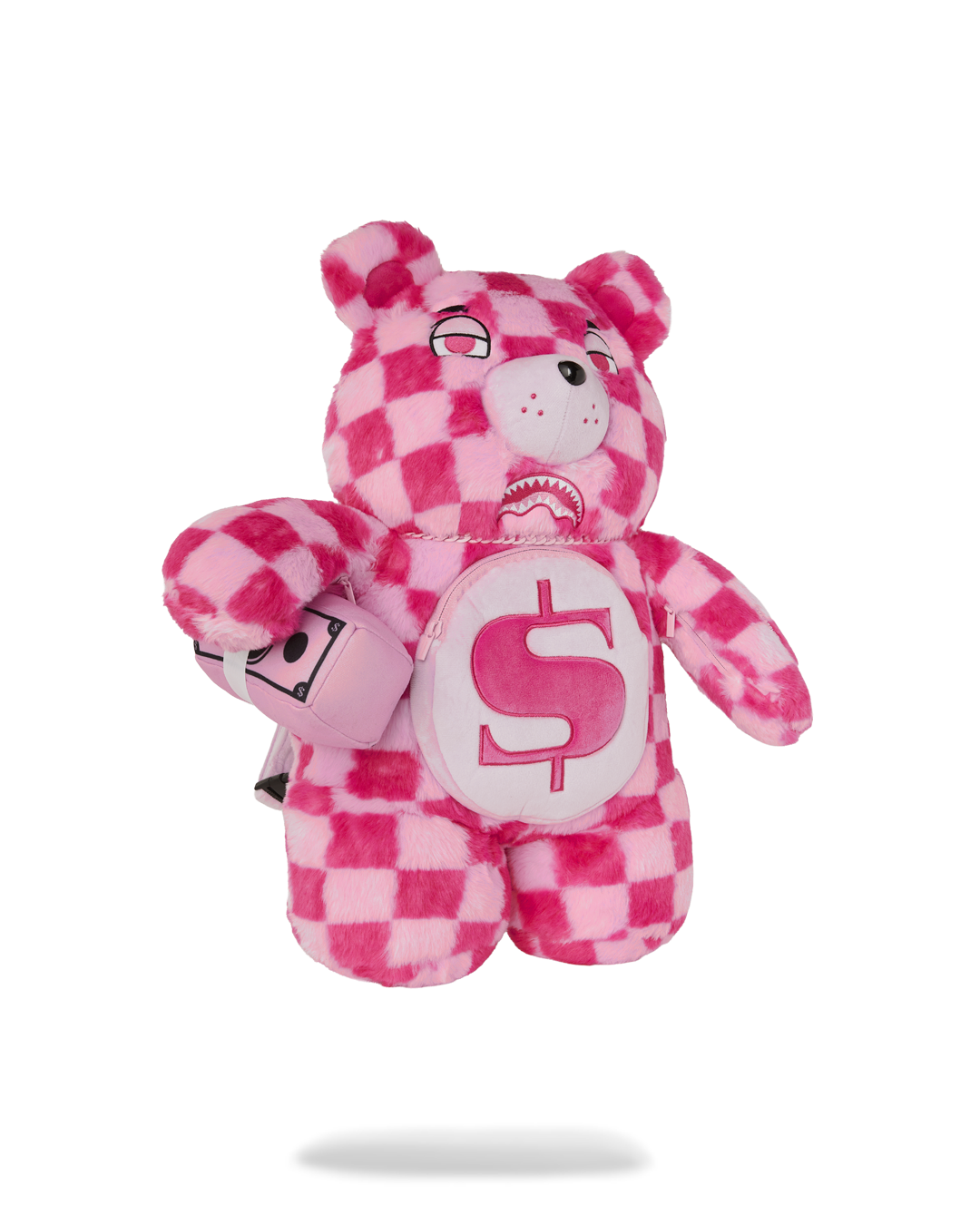 Limited Edition FURZILLA SHARK PINK CHECK MONEYBEAR BACKPACK