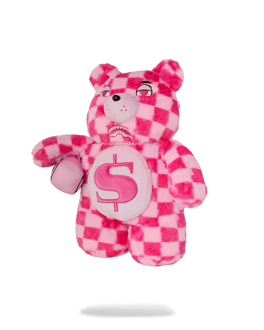 Limited Edition FURZILLA SHARK PINK CHECK MONEYBEAR BACKPACK