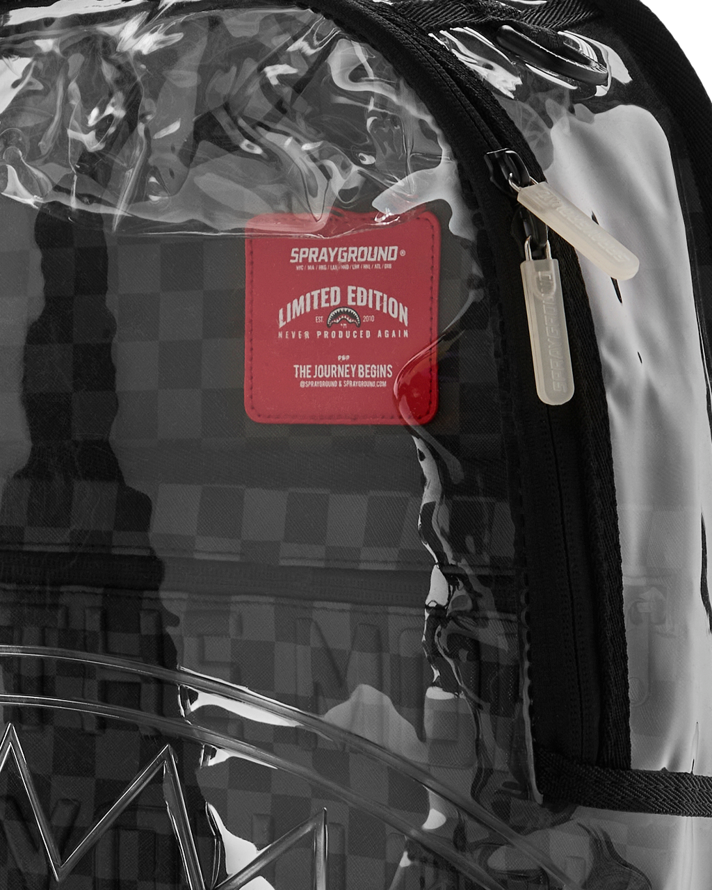 Limited Edition CLEAR DLX BACKPACK - CHECKED OUT GRAY BLK CHECK