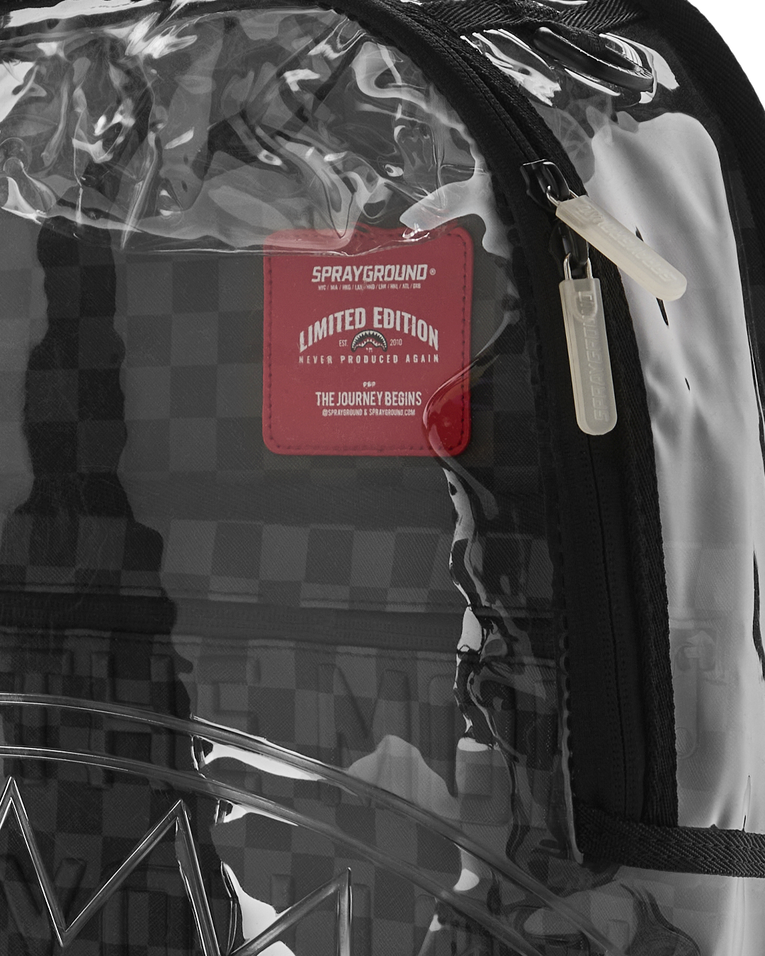 Limited Edition CLEAR DLX BACKPACK - CHECKED OUT GRAY BLK CHECK