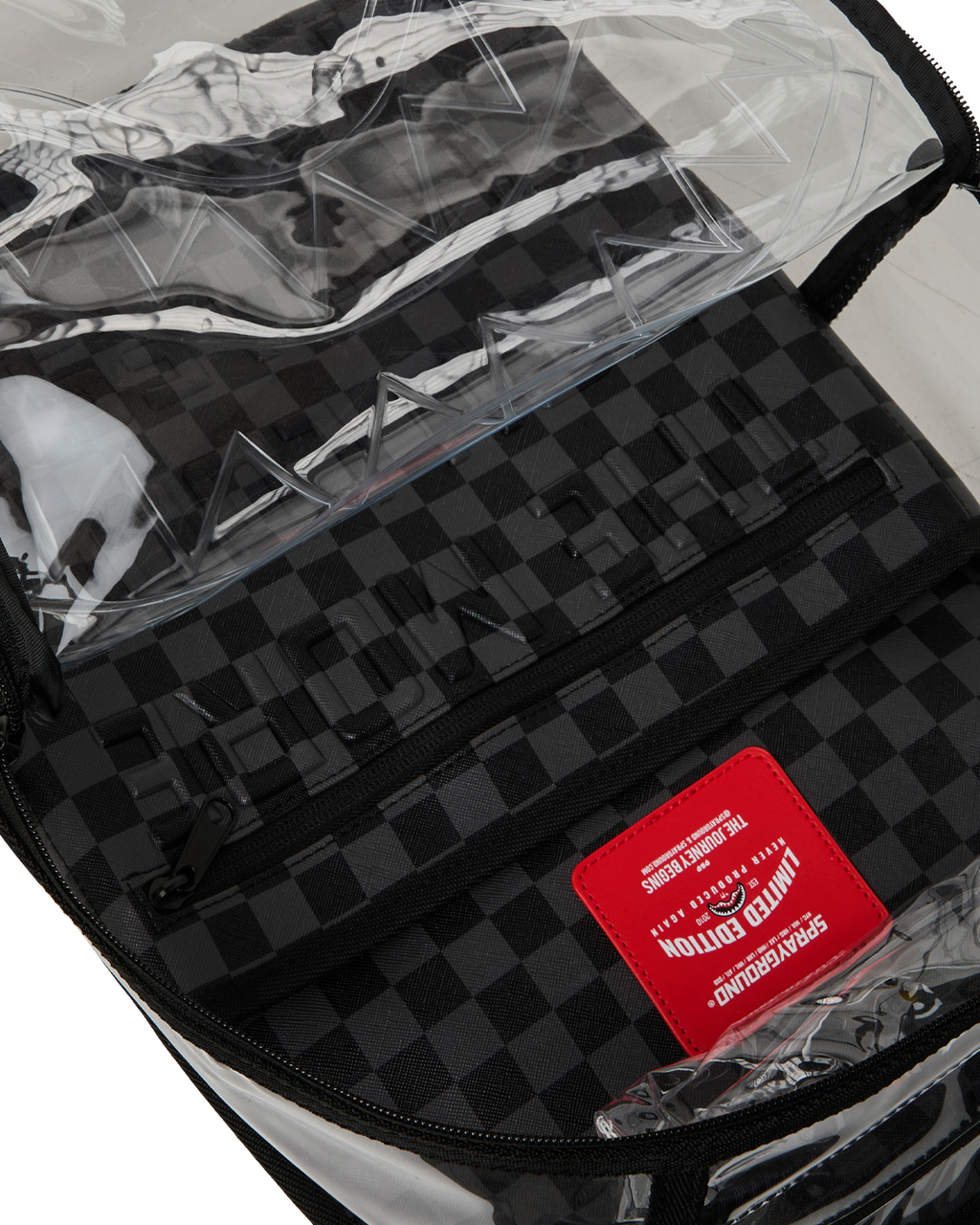 Limited Edition CLEAR DLX BACKPACK - CHECKED OUT GRAY BLK CHECK