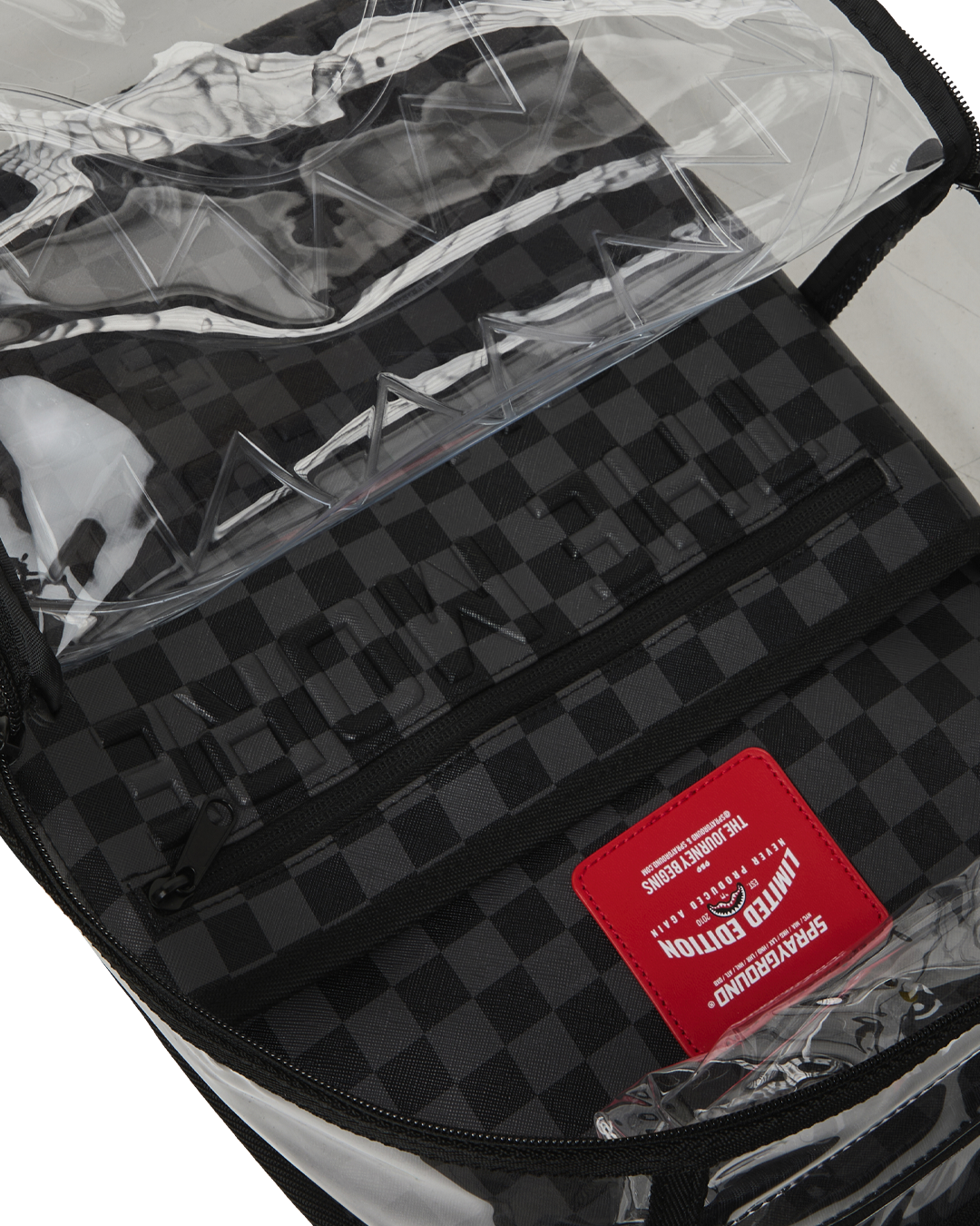 Limited Edition CLEAR DLX BACKPACK - CHECKED OUT GRAY BLK CHECK