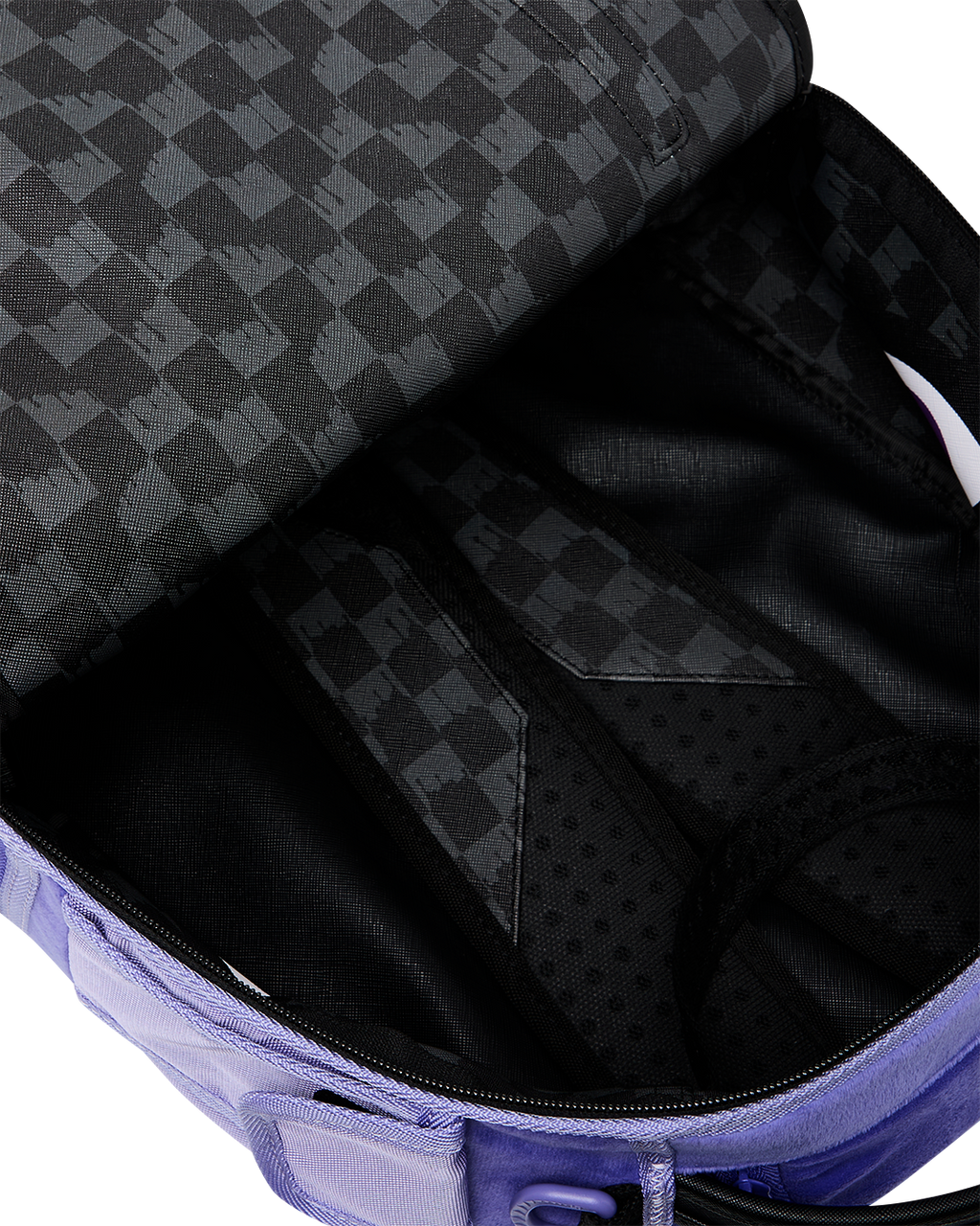 Limited Edition REVERSE MODE - PURPLE VELOUR TO BLACK CHECK BACKPACK