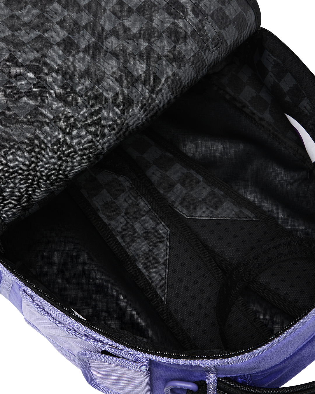 Limited Edition REVERSE MODE - PURPLE VELOUR TO BLACK CHECK BACKPACK