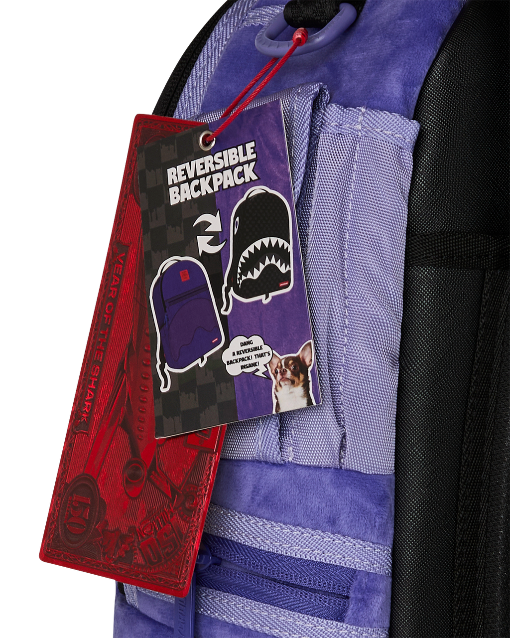 Limited Edition REVERSE MODE - PURPLE VELOUR TO BLACK CHECK BACKPACK