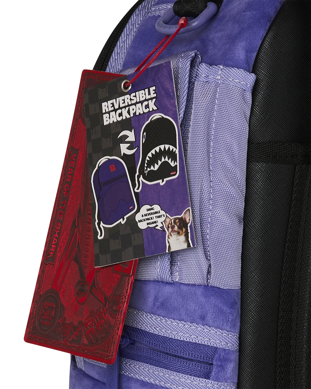Limited Edition REVERSE MODE - PURPLE VELOUR TO BLACK CHECK BACKPACK