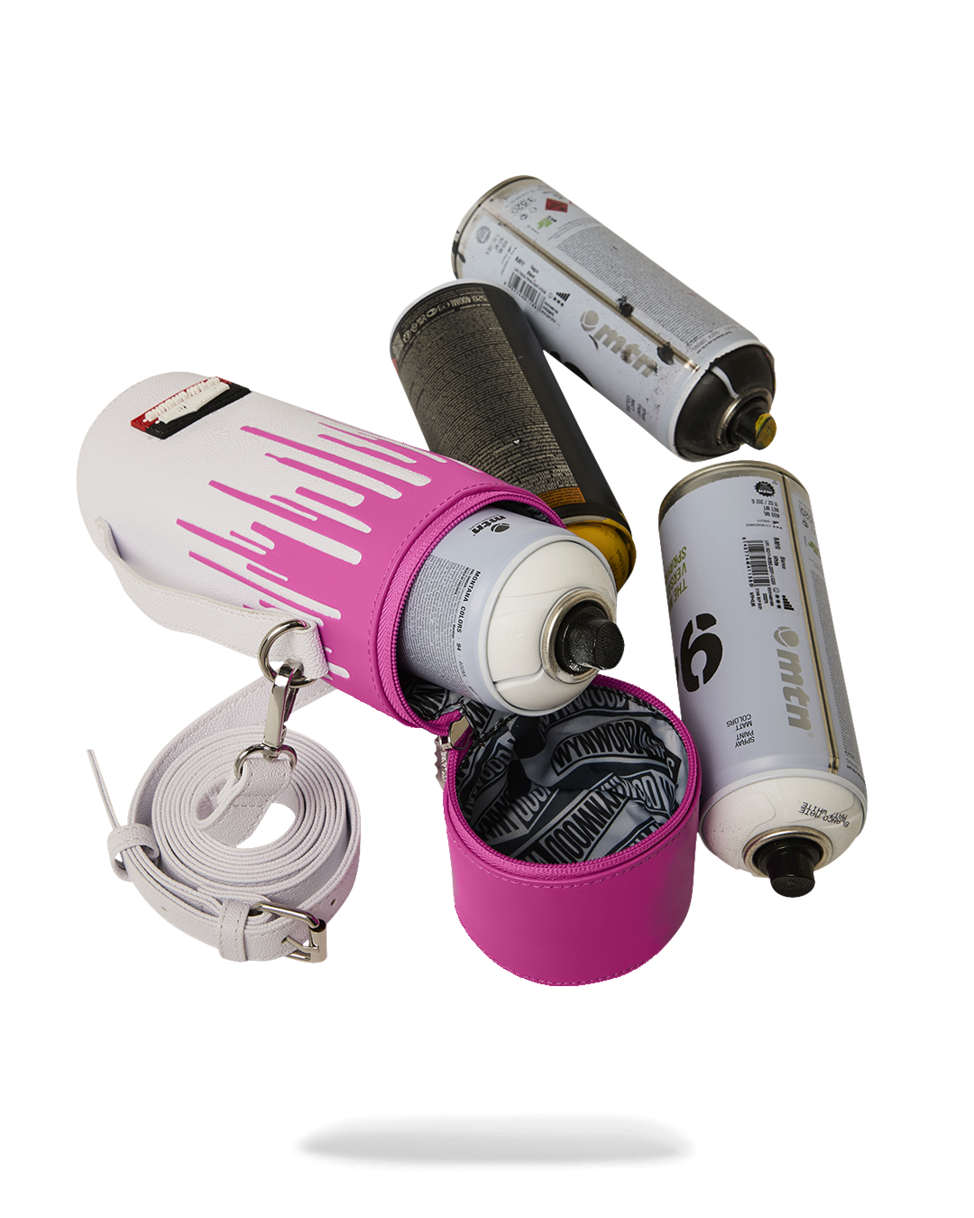 Limited Edition WYNWOOD WALLS COLLAB WATER BOTTLE OR SPRAYCAN HOLDER WHTPNK