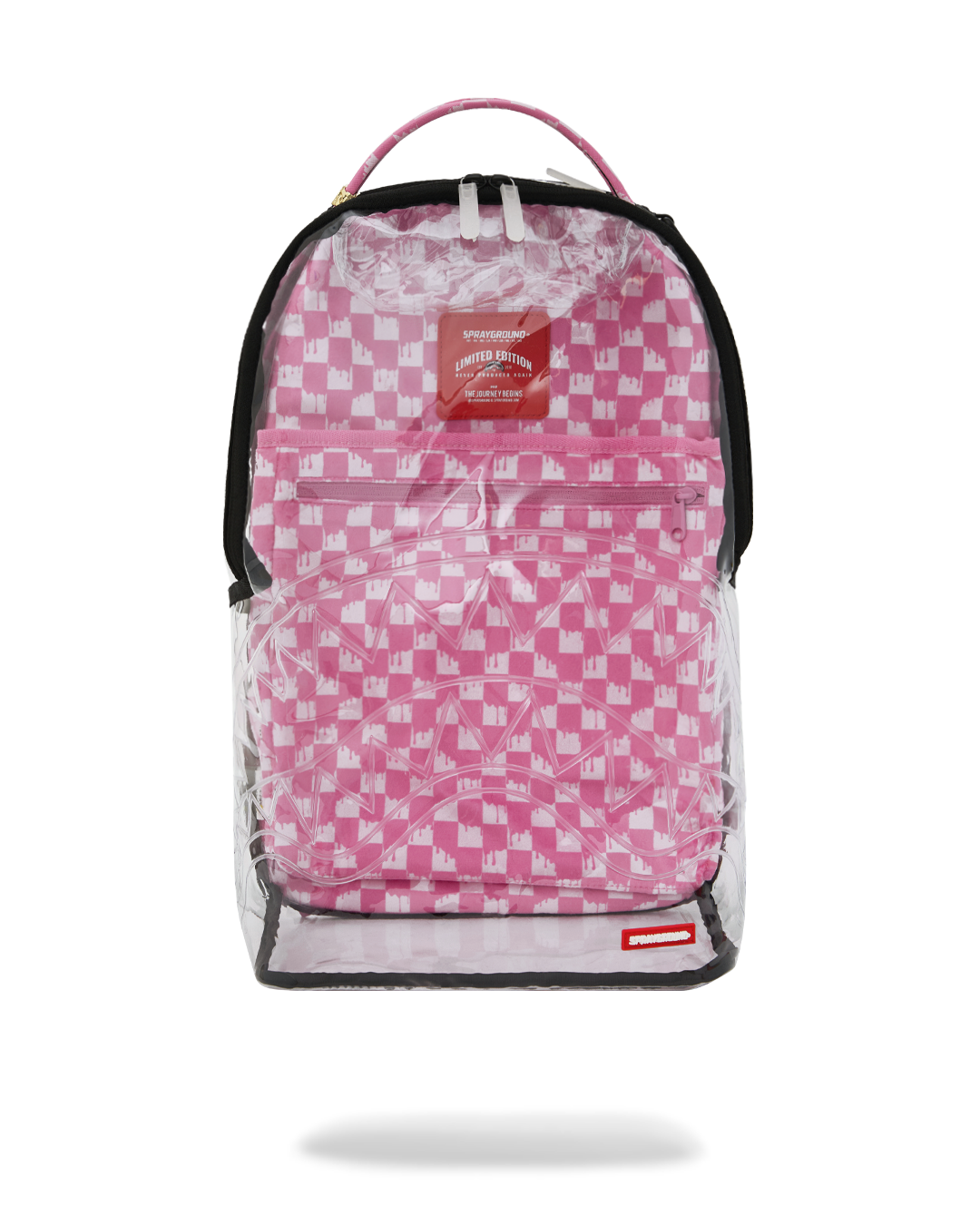 Limited Edition CLEAR DLX BACKPACK - CHECKED OUT PINK DRIP