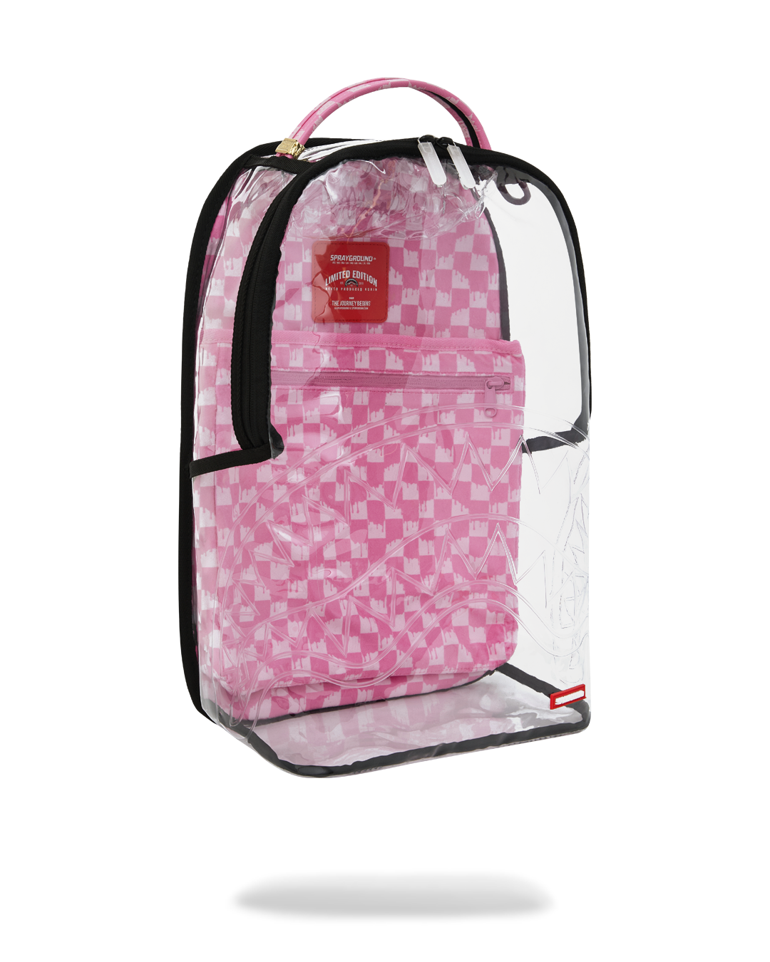 Limited Edition CLEAR DLX BACKPACK - CHECKED OUT PINK DRIP