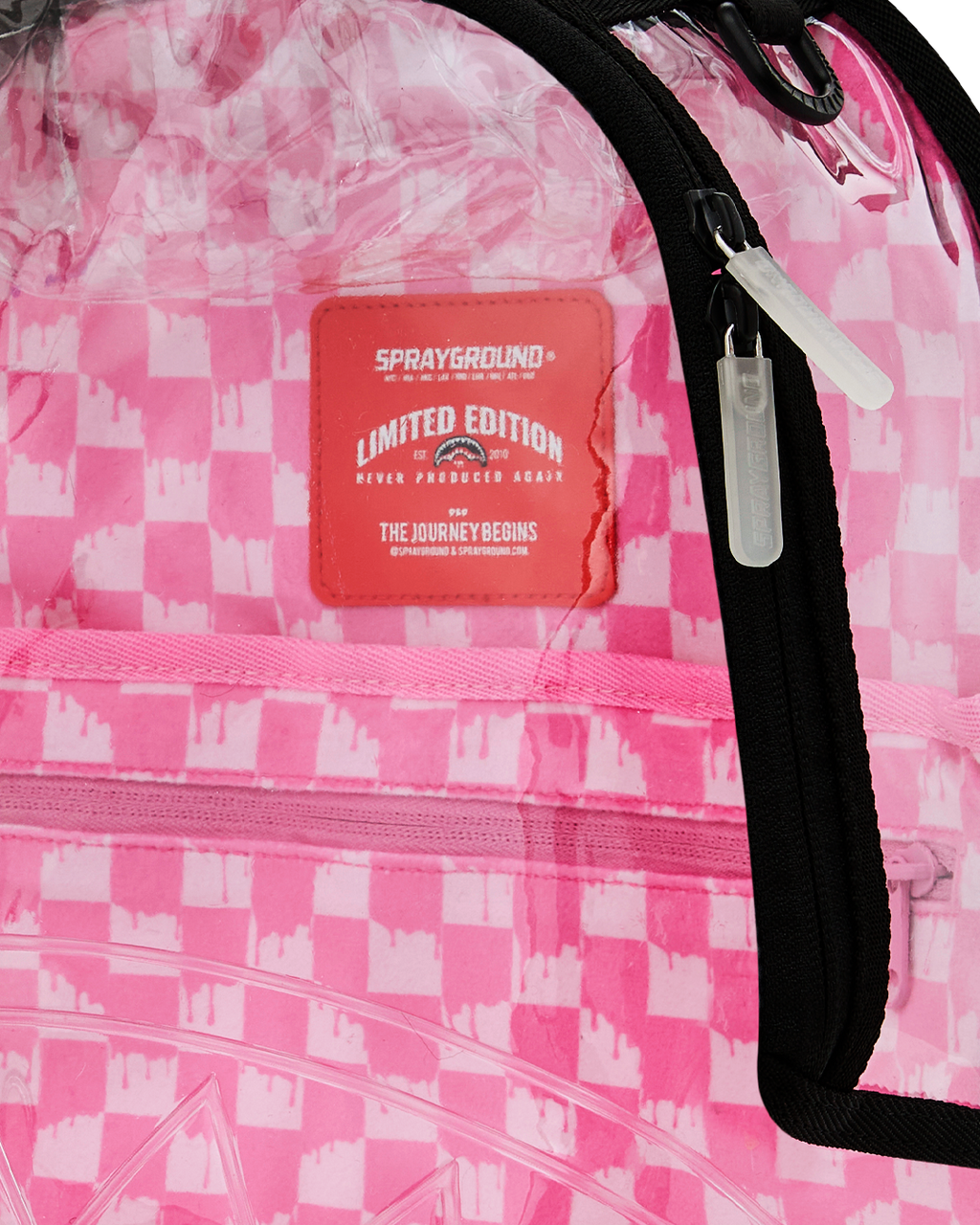 Limited Edition CLEAR DLX BACKPACK - CHECKED OUT PINK DRIP