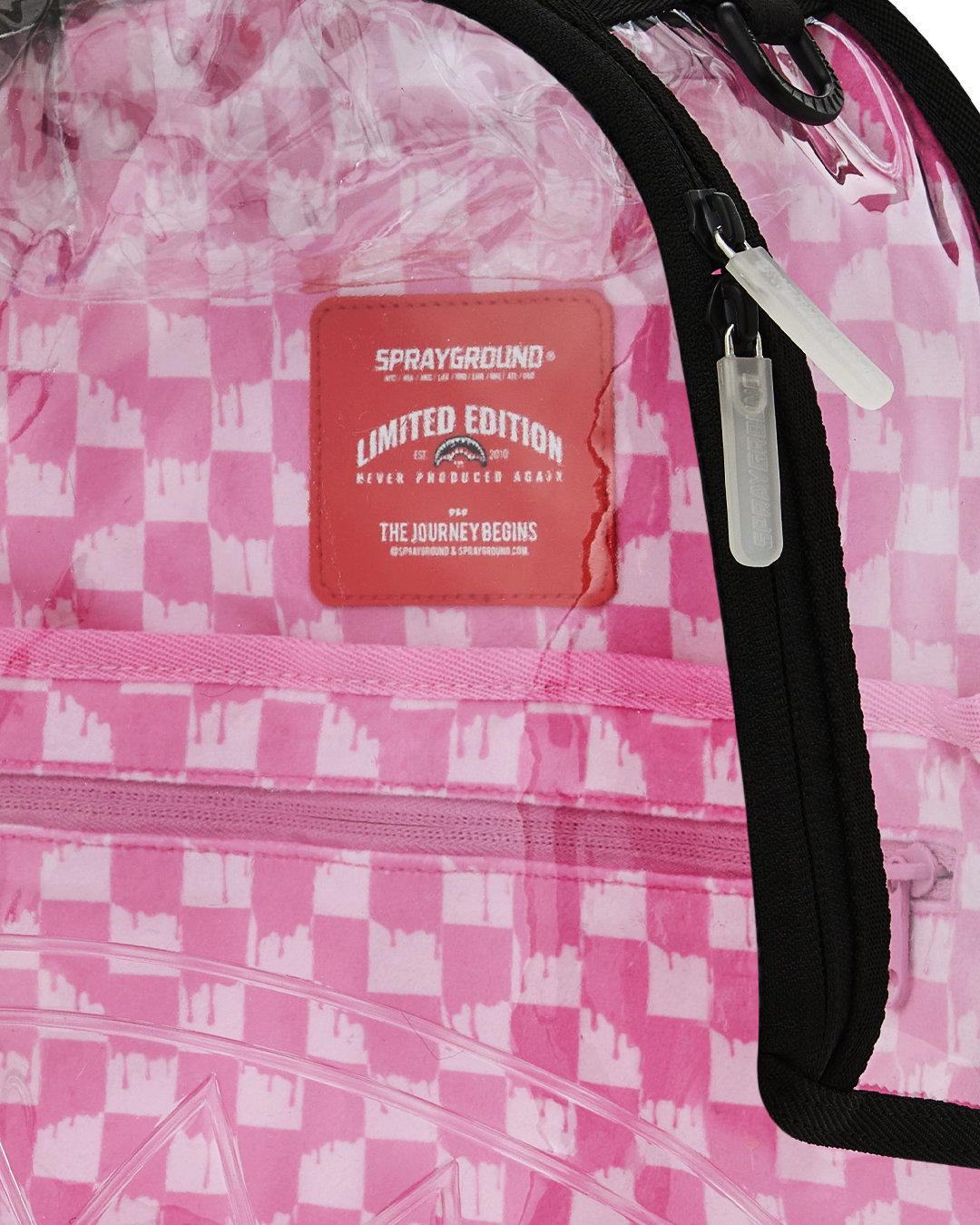 Limited Edition CLEAR DLX BACKPACK - CHECKED OUT PINK DRIP